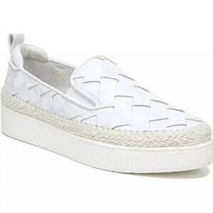 Franco Sarto White Woven Platform Sneakers